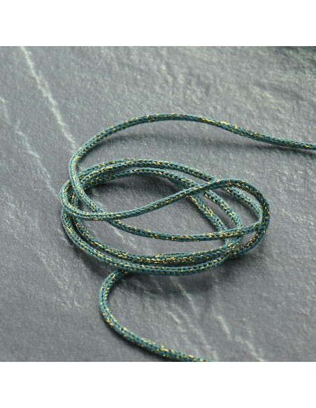 Cordoncino lurex Saxo 2 mm - Verde salvia e oro
