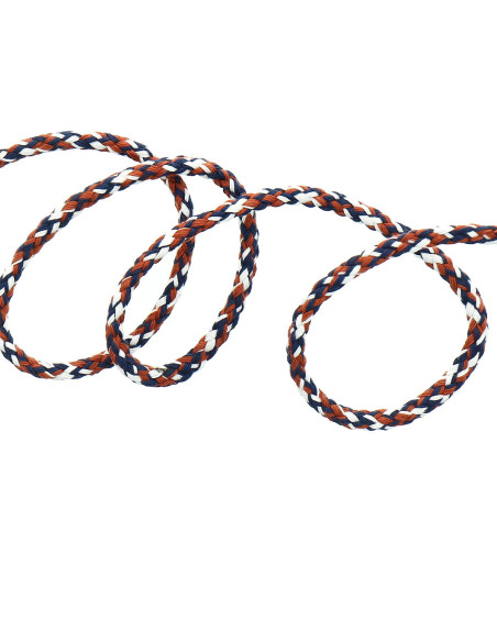 Cordino felpa fantasia - Bianco, blu e terracotta