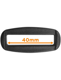 Passante rettangolare in plastica nera 40 mm 2