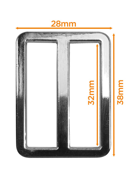 Fibbia passante metallo premium - Argento 32 mm