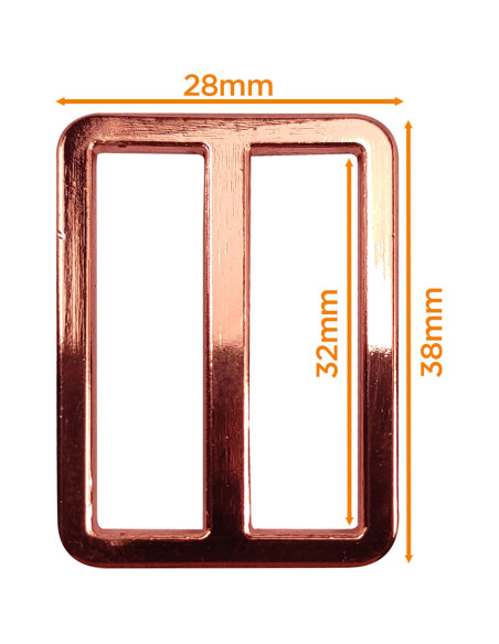 Fibbia passante in metallo premium - Oro rosa 32 mm