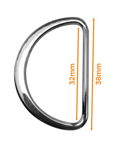 Mezzo anello piatto saldato 32 mm - Argento 2