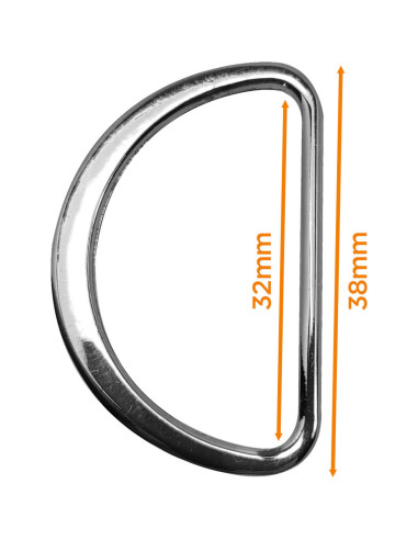 Mezzo anello piatto saldato 32 mm - Argento