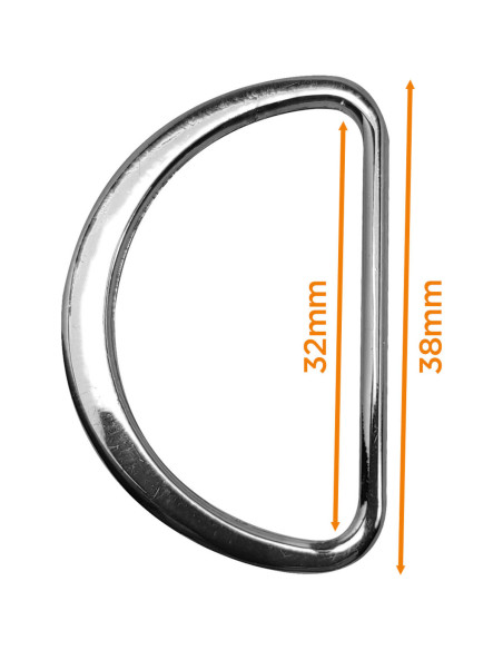 Mezzo anello piatto saldato 32 mm - Argento