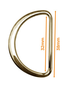 Mezza anello piatto saldato 32 mm - Oro giallo 2