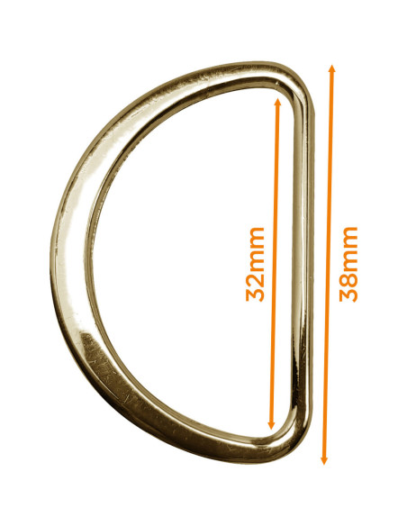 Mezza anello piatto saldato 32 mm - Oro giallo