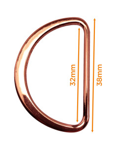 Semianello piatto saldato 32 mm - Oro rosa 2