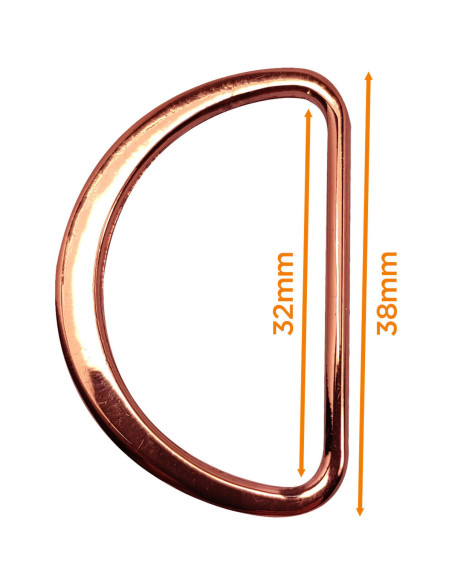 Semianello piatto saldato 32 mm - Oro rosa
