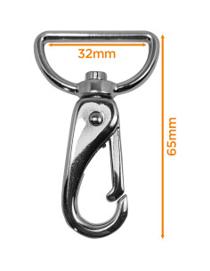 Moschettone in metallo premium - Argento 65 x 32 mm 2