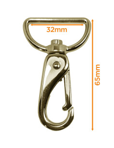 Moschettone in metallo premium - Oro giallo 65 x 32 mm 2