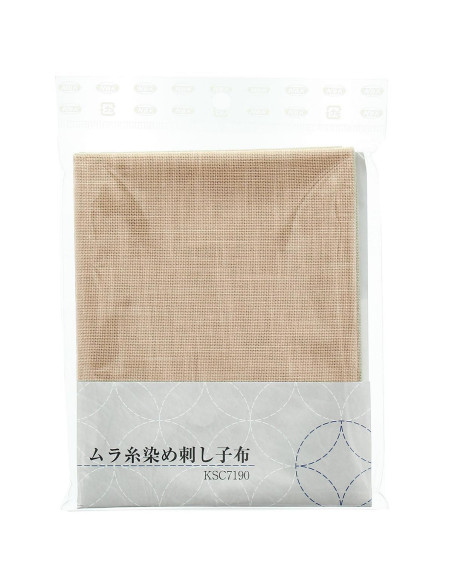 Taglio di tessuto sashiko 50 cm x 55 cm - Naturale