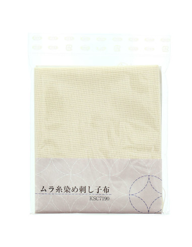 Pezzo di tessuto sashiko 50 cm x 55 cm - Ecru