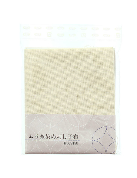 Pezzo di tessuto sashiko 50 cm x 55 cm - Ecru