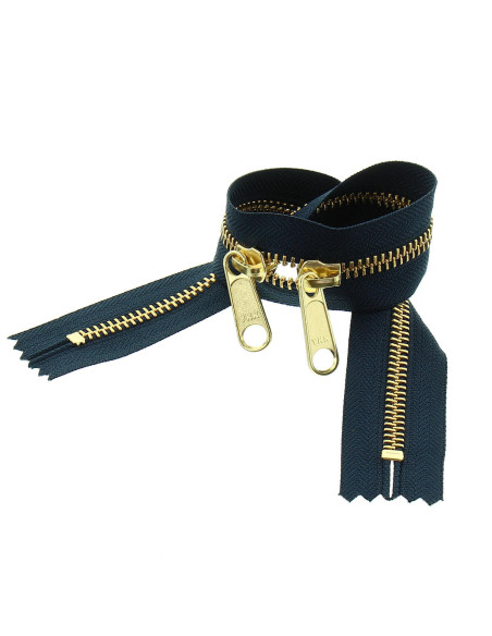 Chiusura schiena a schiena in metallo per borse 40 cm - Blu marino e dorato