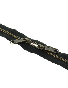 Chiusura schiena a schiena in metallo per borse 40 cm - Nero e bronzo