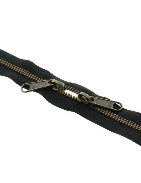 Chiusura schiena a schiena in metallo per borse 40 cm - Nero e bronzo