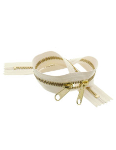 Chiusura schiena a schiena in metallo per borse 40 cm - Ecru e dorato 2