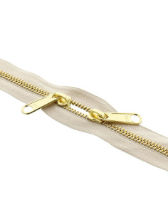 Chiusura schiena a schiena in metallo per borse 40 cm - Beige e dorato