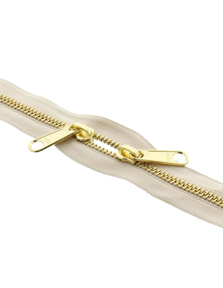 Chiusura schiena a schiena in metallo per borse 40 cm - Beige e dorato