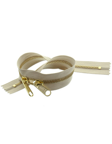 Chiusura schiena a schiena in metallo per borse 40 cm - Beige e dorato
