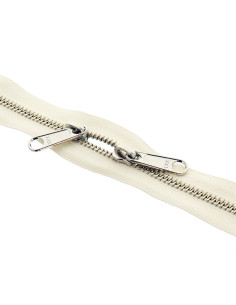 Chiusura schiena a schiena in metallo per borse 40 cm - Ecru e argento