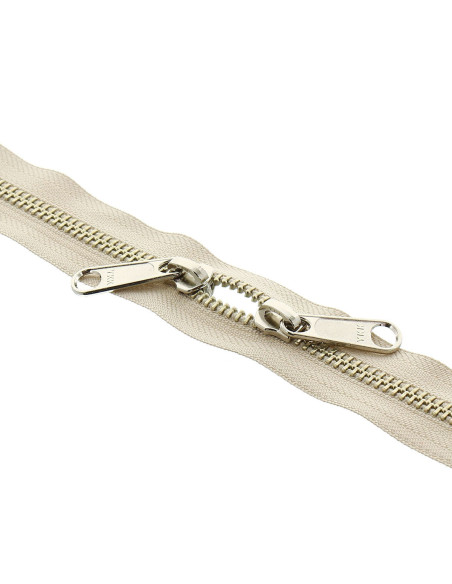 Chiusura schiena a schiena in metallo per borse 40 cm - Beige e argento
