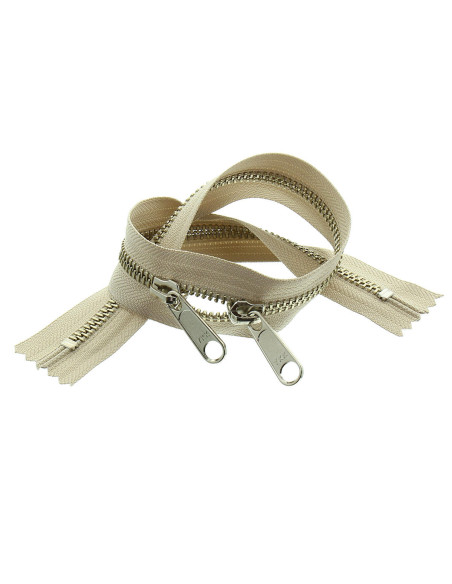 Chiusura schiena a schiena in metallo per borse 40 cm - Beige e argento
