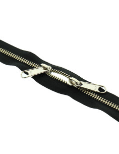 Chiusura schiena a schiena in metallo per borse 40 cm - Nero e argento