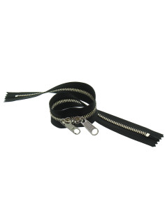 Chiusura schiena a schiena in metallo per borse 40 cm - Nero e argento 2