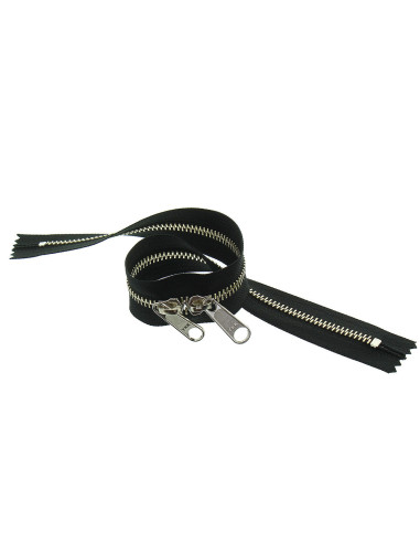 Chiusura schiena a schiena in metallo per borse 40 cm - Nero e argento