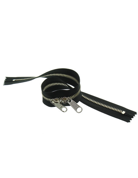 Chiusura schiena a schiena in metallo per borse 40 cm - Nero e argento