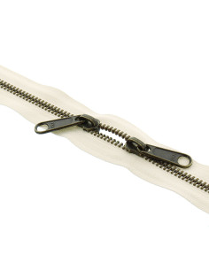 Chiusura schiena a schiena in metallo per borse 40 cm - Ecru e bronzo