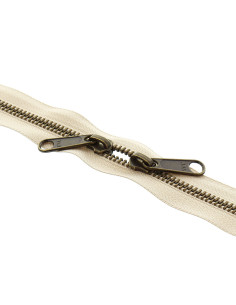 Chiusura schiena a schiena in metallo per borse 40 cm - Beige e bronzo