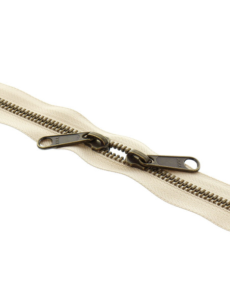 Chiusura schiena a schiena in metallo per borse 40 cm - Beige e bronzo