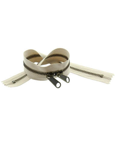 Chiusura schiena a schiena in metallo per borse 40 cm - Beige e bronzo