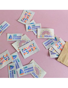 Set di 6 etichette tessute - Purple Mix
