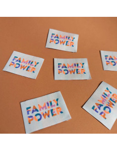 Set di 6 etichette tessute - Family power