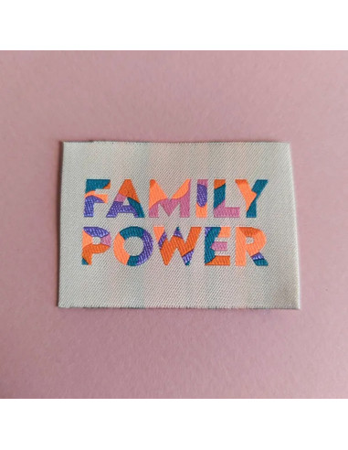 Set di 6 etichette tessute - Family power