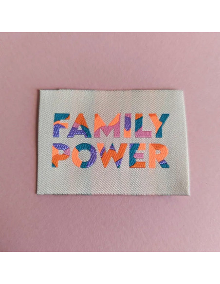 Set di 6 etichette tessute - Family power