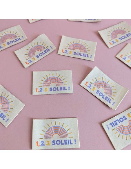 Set di 6 etichette tessute - 1, 2, 3 sole
