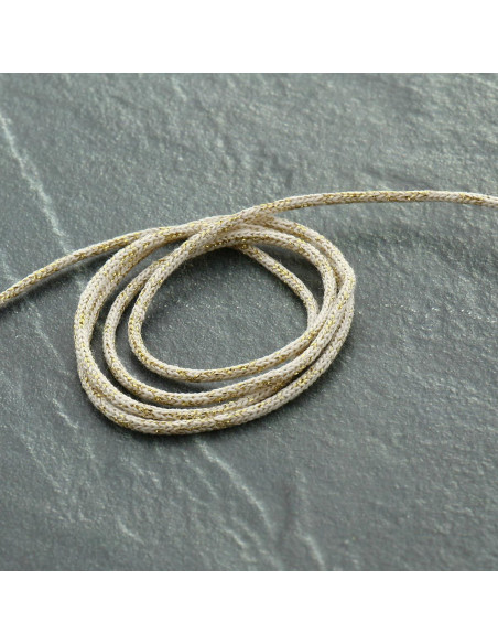 Cordoncino lurex Saxo 2 mm - Ecru e oro