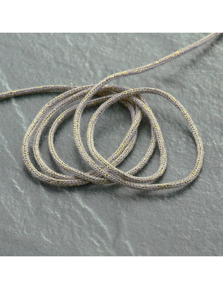 Cordoncino lurex Saxo 2 mm - Beige e oro