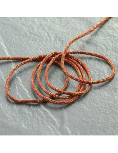 Cordoncino lurex Saxo 2 mm - terracotta e oro