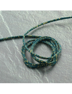Cordoncino lurex Saxo 2 mm - Blu petrolio e oro