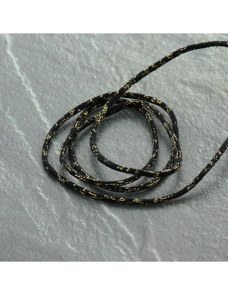 Cordoncino lurex Saxo 2 mm - Nero e oro