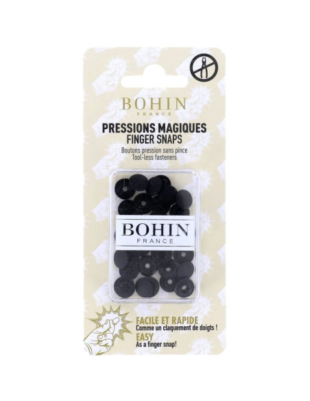 Bottoni a pressione magici senza pinza 9 mm - Nero