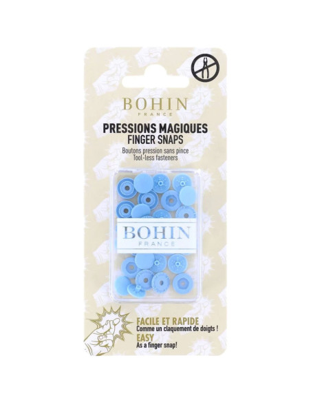 Bottoni a pressione magici senza pinza 9 mm - Azzurro