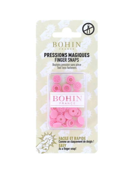 Bottoni a pressione magici senza pinza 9 mm - Rosa