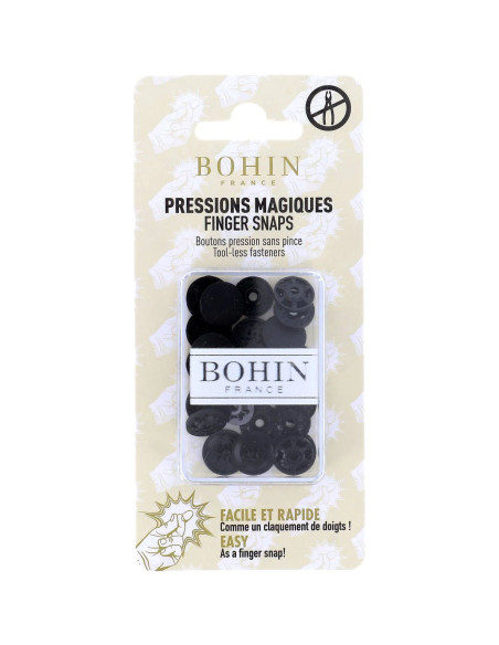 Bottoni a pressione magici senza pinza 13 mm - Nero
