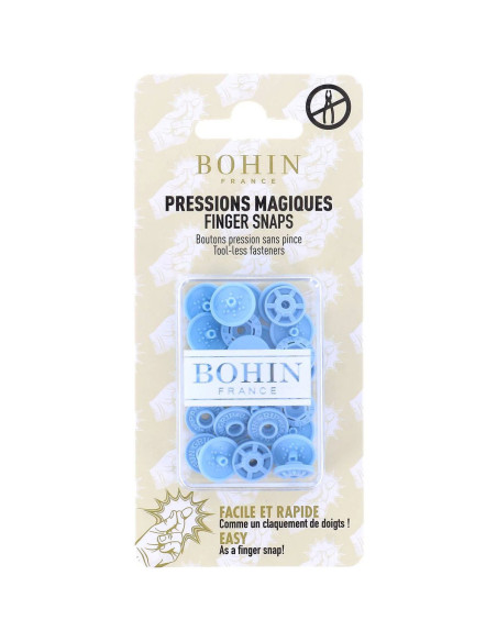 Bottoni a pressione magici senza pinza 13 mm - Azzurro